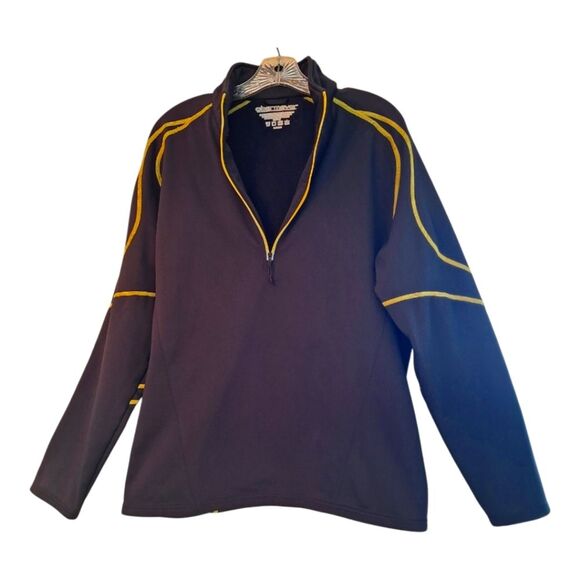 Obermeyer Quarter Zip Black Base Layer Fleece Lined Ski Performance Men's L Top - Picture 3 of 14